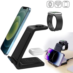3 In 1 Wireless Charger Fast Charging Stand Dock For iPhone 16 Pro 15 14 13 12- - Picture 1 of 10
