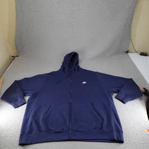 Nike Hoodie Mens 4XL Tall Blue Full Zip Sweatshirt Swoosh Logo Athletic Big Tall - Picture 1 of 22