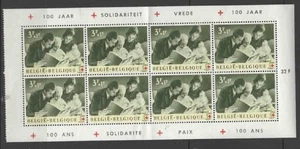 BELGIUM #B745a 1963 INT'L RED CROSS MINT VF NH O.G B/P8 - Picture 1 of 1