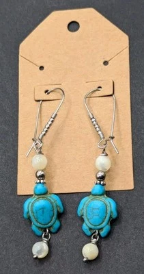 Pendiente colgante de piedras preciosas con cuentas turquesa boho hecho a mano - Upick Foto 1 de 3