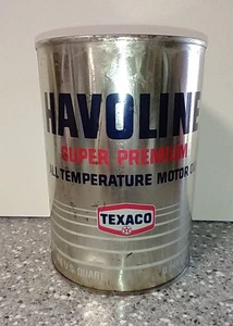 1970’s TEXACO Havoline Super Premium Motor Oil Can Empty - Picture 1 of 8