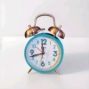 Sharp SPC851 Twin Bell Loud Quartz Alarm Clock Back Light Retro Teal | Tested! - Picture 1 of 7