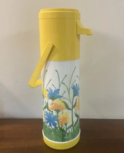 Vintage ALADDIN Pump-A-Drink Heiß/Kalt Getränk Blume Thermoskanne USA - Bild 1 von 7