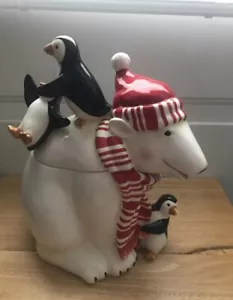 Harry und David 2005 seltene große Keksdose Eisbär und Freunde Pinguine - Bild 1 von 9