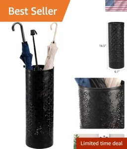 Metal Round Umbrella Stand Rack, Free Standing Umbrella Holder Bin, Canes Wal... - Picture 1 of 8