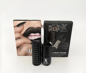 2 Lot KVD X Mini Studded Kiss Lipstick & Nail Polish Duo SLAYER Black Punk Rock - Picture 1 of 3