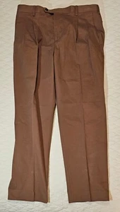 Paul Fredrick Dress Pants Mens 38x30 Khaki Pleated Chino Slacks NWT PFR002N - Picture 1 of 6