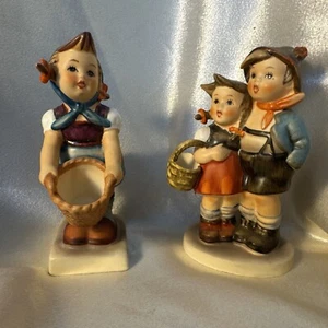 Goebel Hummel Boy Girl Basket "Surprise" Figurine And “Little Helper” Vintage - Picture 1 of 14