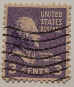 United States Postage Stamp ~ THOMAS JEFFERSON (Purple 3 cent) - X21 - Picture 1 of 6