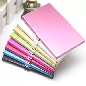 Creative Business Card Case Aluminum Alloy Card Holder Metal Box Cover Credit† - Photo 1/23