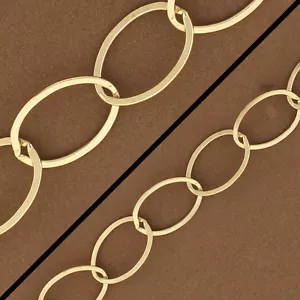 Large Gold Chain, Big 14kt Gold Filled Oval Cable, Chain by the foot, 14kt 4801F - Picture 1 of 3