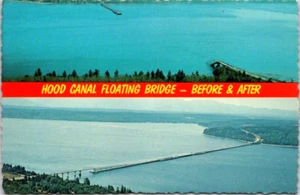 Hood Canal Floating Bridge Washington Kitsap to Olympic Peninsula c1970 - Picture 1 of 2