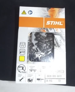 Cadena motosierra Stihl 18" 26RS 72 3639 005 0072, .325 .063 72 eslabones T26 - Imagen 1 de 1