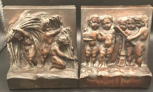 Antique Bronze Putti Cherub bookends - Picture 1 of 6