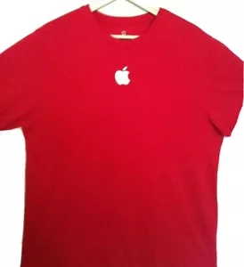 Camiseta roja con logotipo de Apple grande en L no se vende en tiendas empleados iPhone rara - Imagen 1 de 5
