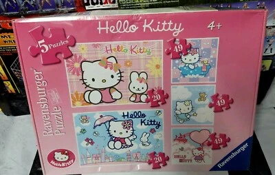 Rompecabezas Sanrio Ravensburger Hello Kitty 5 puzzles en caja 49 20 49 piezas Nuevo Foto 1 de 2