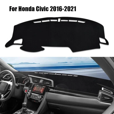 For Honda Civic 2016-2021 Car black Dashboard Mat Dash Cover Interior Pad - Изображение 1 из 4