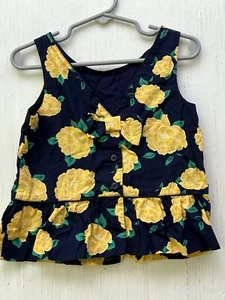 Jenie And Jack Life’s Girls Top Flora Sleeveless Buttons Size 3 - Picture 1 of 7