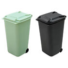 2Pcs Bucket Tabletop Trash Bin Recycling Bin Toy Trash Can with Wheels