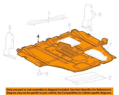 Dodge CHRYSLER OEM Dart Splash Shield-Underbody debajo de la cubierta del motor 68082724AH Foto 1 de 2