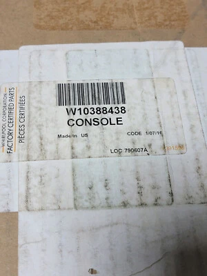 BRAND NEW Whirpool Washer Control Panel W10388438 (AP6020749 PS11754069) - Image 1 of 4