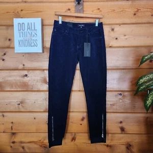 Jeans skinny Dear John nuovi con etichette Joyrich comfort velluto orlo a gradini mezzanotte taglia 26 x 28" - Foto 1 di 13