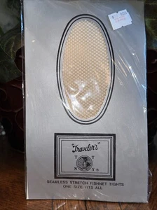 NEW OLD STICK VINTAGE FISHNET TIGHTS ONE SIZE FITS MOST NUDE COLOR MADE TAIWAN - Picture 1 of 6