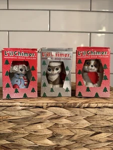 Lote de adornos navideños Jasco Bell Lil Chimer bisque encaje perro ratón gato de colección - Imagen 1 de 9