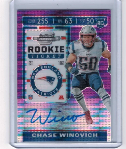2019 Panini Contenders Optic Chase Winovich Purple Pulsar Rookie Ticket Auto /21 - Image 1 of 1