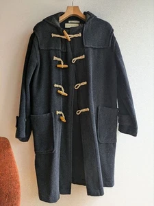 Gloverall Wool Duffle Coat Charcoal Gray Herringbone Men Size M Made in England - Picture 1 of 5