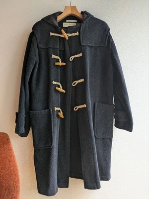 Gloverall Wool Duffle Coat Charcoal Gray Herringbone Men Size M Made in England - Image 1 of 4