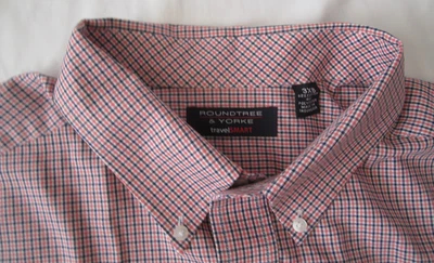 Men's Roundtree & Yorke Travel Smart Plaid Short Sleeve Shirt Sz 3XB (MT792) - Image 1 of 4