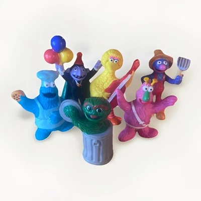 Figuras PVC Plaza Sésamo Años 80 Tara Toys Aplausos, Juego de 6 adornos para pasteles Foto 1 de 4