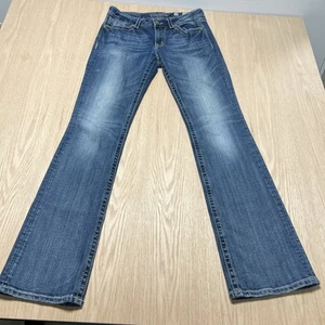 Miss Me Jeans 30x35 (32x34) Boot Women’s JD1037B2X Med Wash Rhinestones Fade - Picture 1 of 24