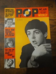 Pop Weekly Magazine Beatles Paul McCartney 1964 No.40 - Picture 1 of 2