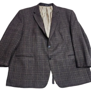 Blazer Lauren Ralph Lauren Para Hombres 52R Marrón Oscuro Pata de Gallo Abrigo Deportivo de Lana a Cuadros - Imagen 1 de 6