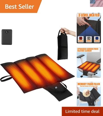 10000mAh Heated Seat Cushion Battery Operated - Foldable Portable USB Recharg... - Image 1 of 4