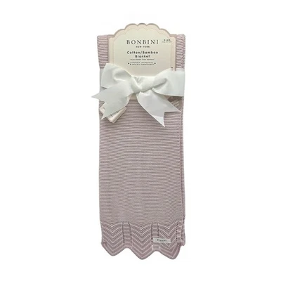 Manta bebé algodón bambú BONBINI | tejido lavanda y blanco | regalo niña recién nacida Foto 1 de 4