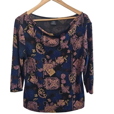 Blusa Y2K West End para mujer grande azul abstracta retro indie top caprichoso hada Foto 1 de 4