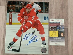 Archivo fotográfico firmado por Nick Nicklas Lidstrom 8x10 JSA certificado de autenticidad Detroit Red Wings Cup J - Imagen 1 de 3