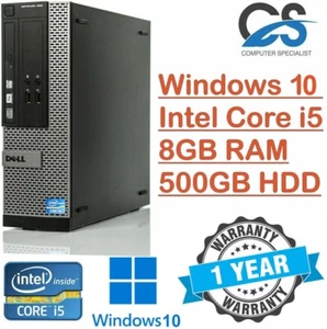 Dell/HP Quad Core i5 PC Torre Ordenador Fijo Windows 10 Wi-Fi 8GB RAM 500GB HD - Imagen 1 de 6