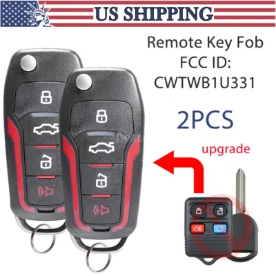 2 para Ford Focus 2006 2007 2008 2009 2010 mando a distancia sin llave coche llavero 4 botones EE. UU. Foto 1 de 4