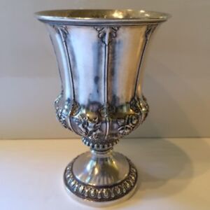 Antique 1827 English Sterling 7'' Pedestal Vase/Cup/Chalice London Emes Barnard