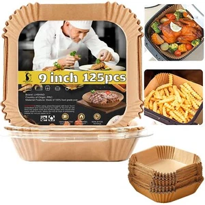 Air Fryer Disposable Paper Liner Square 9 Inch 125 Pcs Large Paper Liners for... - Picture 1 of 8