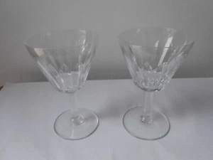 BACCARAT. Lot de 2 verres vin cristal " COTE D'AZUR " 13 cm. Signé. - Picture 1 of 6
