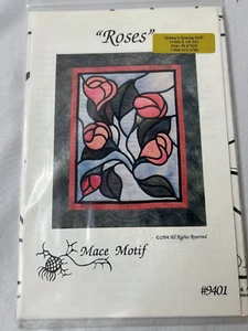 Roses #9401 Stained Glass Quilt Pattern 1993 Jace Motif Uncut - Picture 1 of 2