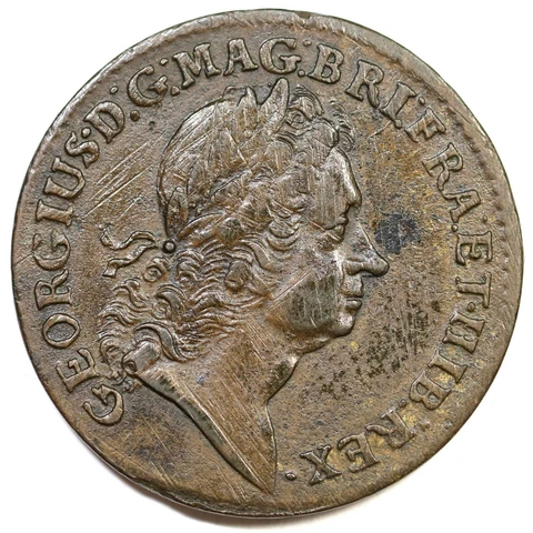 1723 Crowned Rose Rosa Americana 2 Pence Colonial Copper Coin Cover