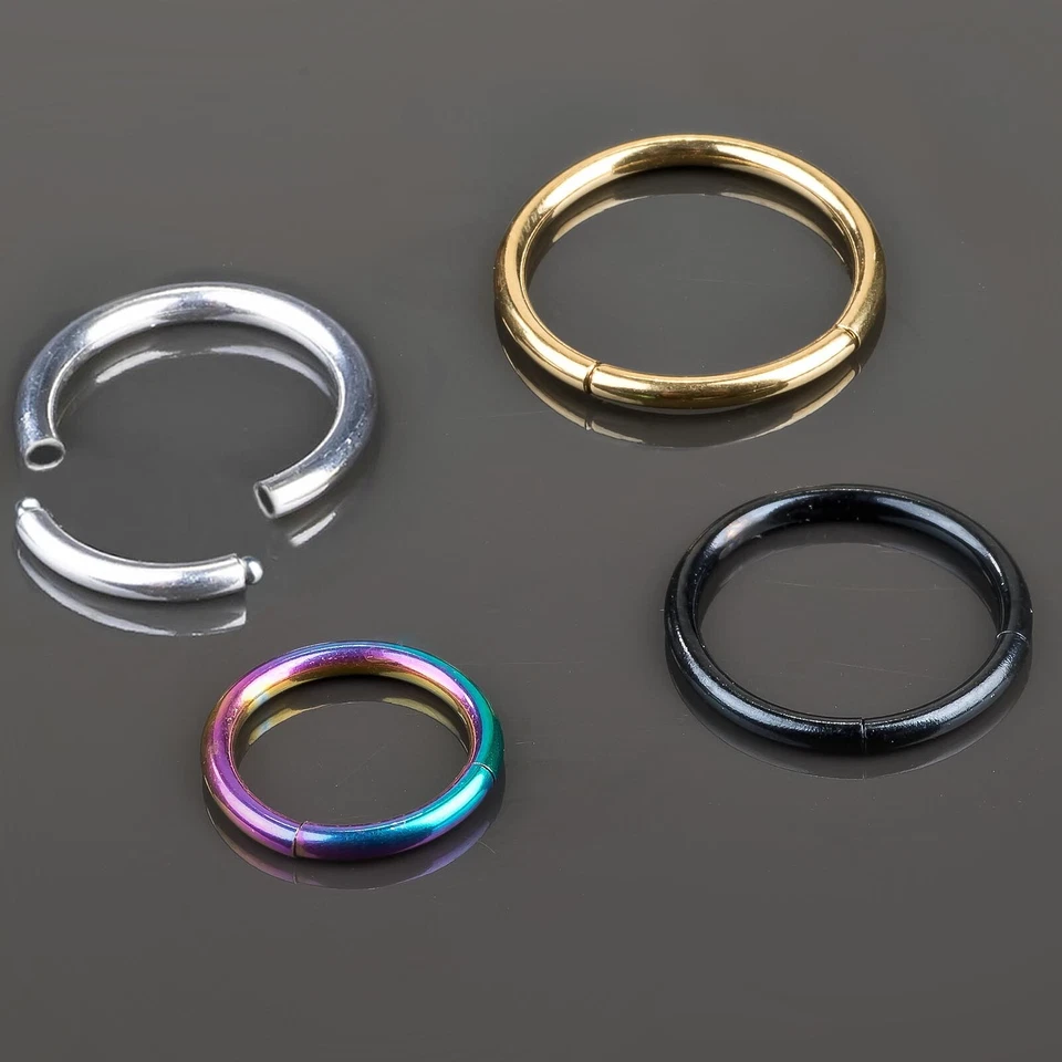 1,2 fino A 3mm Segmento Anello Naso Piercing Orecchio Setto 3 Colori Universale - Immagine 1 di 1