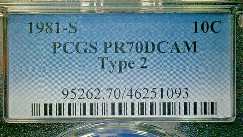 4TH OF JULY SALE --U.S. UNC. 1981-S T-2 PCGS PR70DCAM ROSY CLAD DIME-KM#195a Cover
