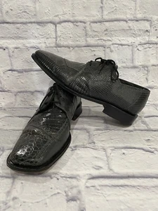 David Eden Genuine Alligator Crocodile Men’s 10.5 Leather Oxford Dress Shoes - Picture 1 of 11